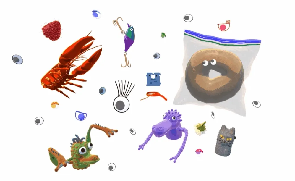 A set of the finger puppet characters.